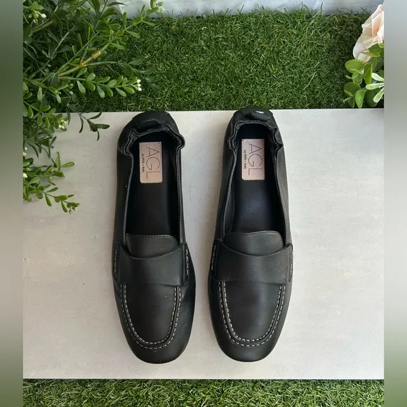 AGL women Mara Loafer  Leather flats size 38.5US size 8.5  gently used