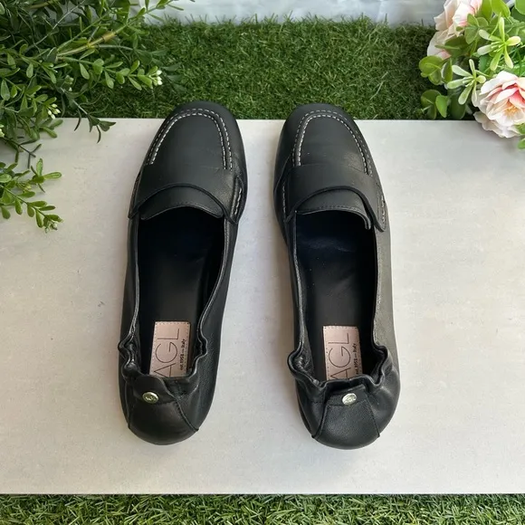 AGL women Mara Loafer  Leather flats size 38.5US size 8.5  gently used