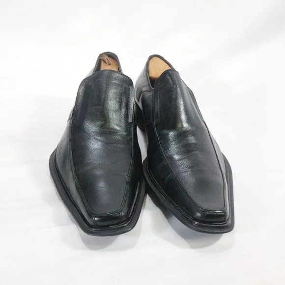 ALDO Mens Black Leather Pointed Loafers Size 7.5 US Men
