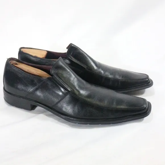 ALDO Mens Black Leather Pointed Loafers Size 7.5 US Men