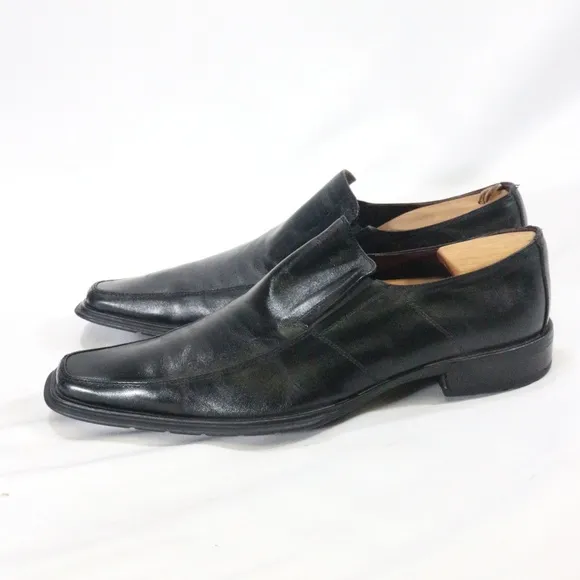 ALDO Mens Black Leather Pointed Loafers Size 7.5 US Men