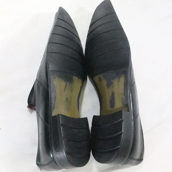 ALDO Mens Black Leather Pointed Loafers Size 7.5 US Men