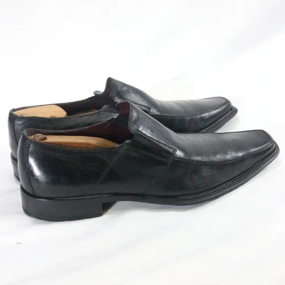 ALDO Mens Black Leather Pointed Loafers Size 7.5 US Men