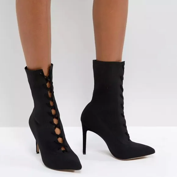 ALDO Miassa Pull On Sock Boot with Lace Detail sz 7.5