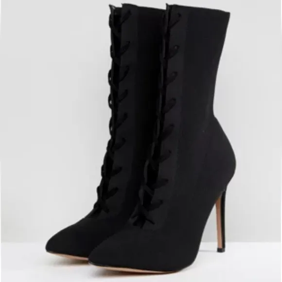 ALDO Miassa Pull On Sock Boot with Lace Detail sz 7.5