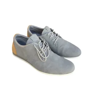 Aldo Shoes Men’s 10.5 Dress Plain Toe Oxford Gray Faux Leather Lace Up Flats