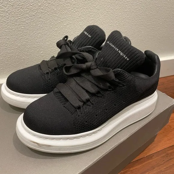 Alexander McQueen Black Knit Oversized Sneakers