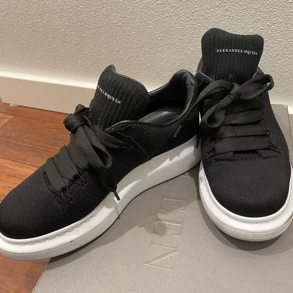 Alexander McQueen Black Knit Oversized Sneakers