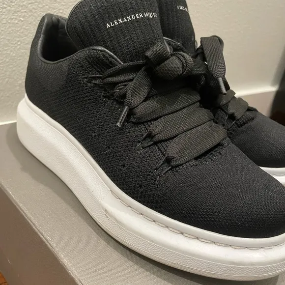 Alexander McQueen Black Knit Oversized Sneakers