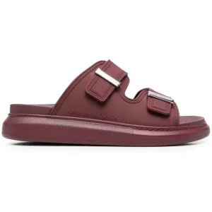 Alexander McQueen Burgundy Slide Sandals