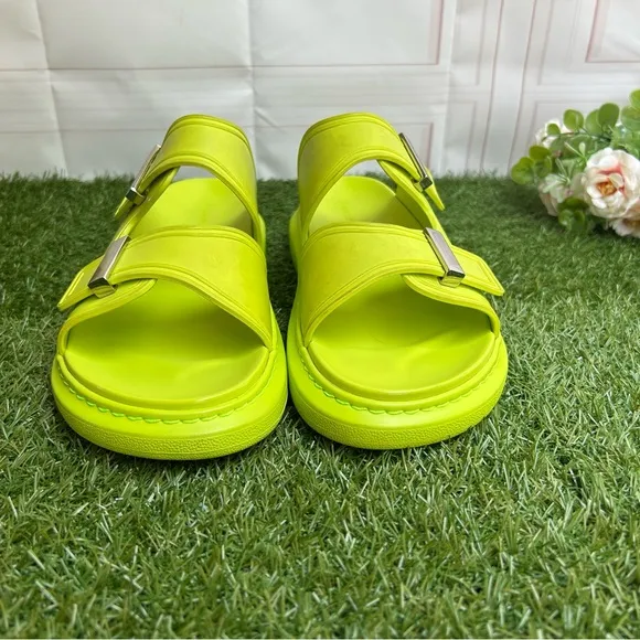 Alexander McQueen Hybrid DoubleBuckle Sandal Lime/Silver size men 43 US 10