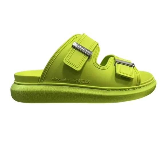 Alexander McQueen Hybrid DoubleBuckle Sandal Lime/Silver size men 43 US 10