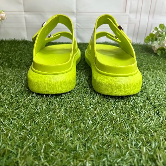 Alexander McQueen Hybrid DoubleBuckle Sandal Lime/Silver size men 43 US 10