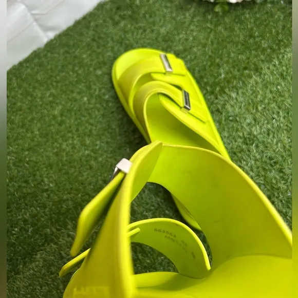Alexander McQueen Hybrid DoubleBuckle Sandal Lime/Silver size men 43 US 10