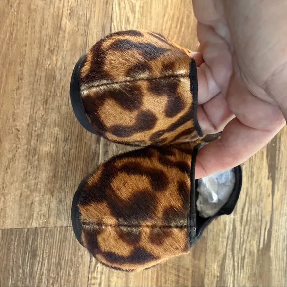 Alexander McQueen leopard fur leather flats 37