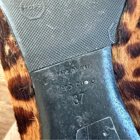 Alexander McQueen leopard fur leather flats 37