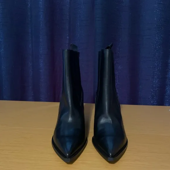 All Saints Ria Pointed Toe Leather Boots Black