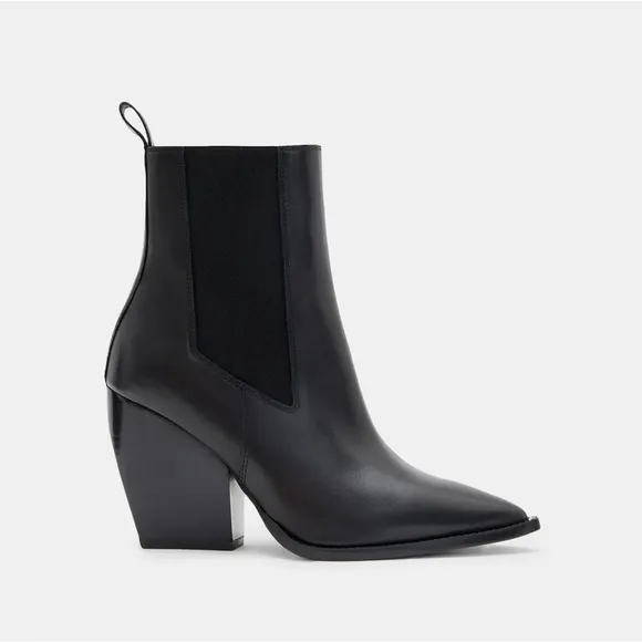 All Saints Ria Pointed Toe Leather Boots Black