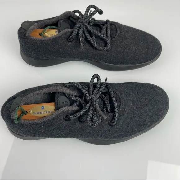 Allbirds Sneakers Shoes Wool Runners Solid Dark Charcoal Gray Black Knit‎
