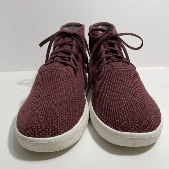 Allbirds Tree Toppers High Top Sneakers TT Men’s US 12 Burgundy Red Knit Lace Up
