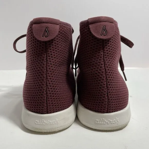 Allbirds Tree Toppers High Top Sneakers TT Men’s US 12 Burgundy Red Knit Lace Up
