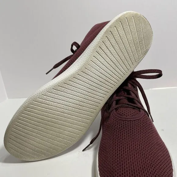 Allbirds Tree Toppers High Top Sneakers TT Men’s US 12 Burgundy Red Knit Lace Up