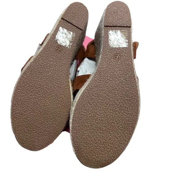 Allegra K NIB Women’s Brown Suede Espadrille Wedge Sandals  Sz. 7.5