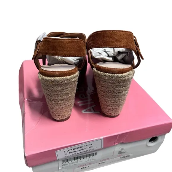 Allegra K NIB Women’s Brown Suede Espadrille Wedge Sandals  Sz. 7.5