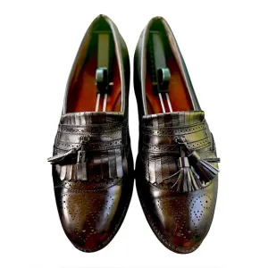 Allen Edmonds Bridgeton Black Kiltie Tassel Loafers Size 11.5 Brogues