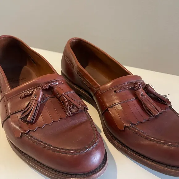 Allen Edmonds Cornelius Brown Tassel Loafer With Braided Trim - Size 11