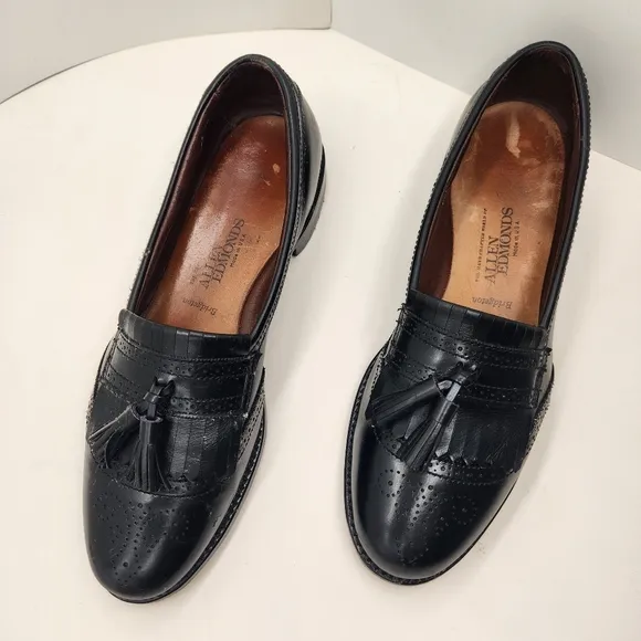 Allen Edmonds dress loafers men's 11.5 black leather Bridgeton prom handmade USA