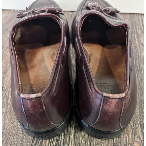 Allen Edmonds Grayson Tassel Burgundy Loafers Size 8