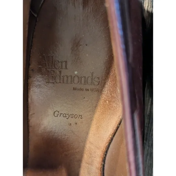 Allen Edmonds Grayson Tassel Burgundy Loafers Size 8