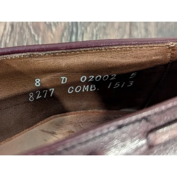 Allen Edmonds Grayson Tassel Burgundy Loafers Size 8
