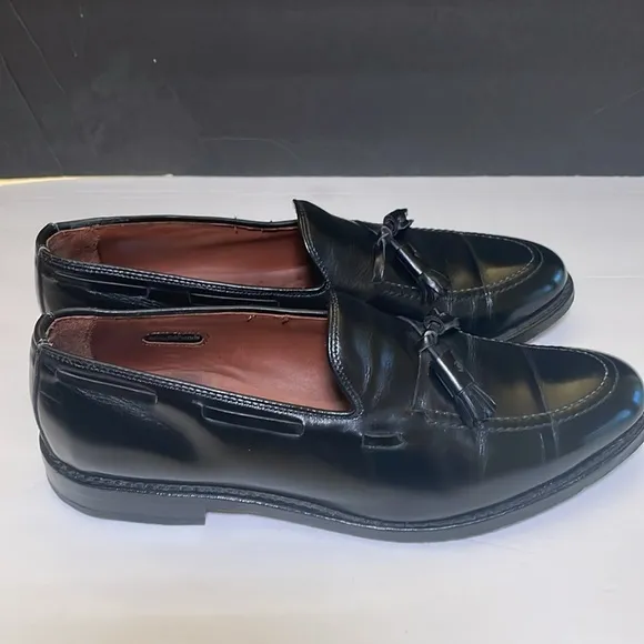ALLEN EDMONDS Grayson Tassel Dress Loafer Shoes Sz 9D Black Leather