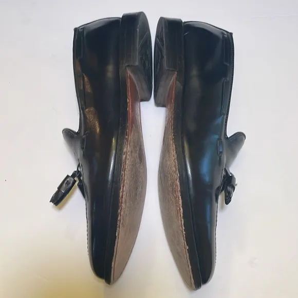 ALLEN EDMONDS Grayson Tassel Dress Loafer Shoes Sz 9D Black Leather
