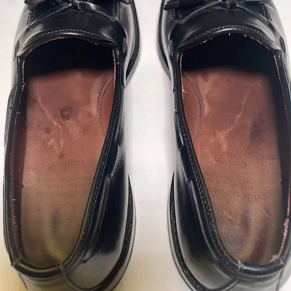 ALLEN EDMONDS Grayson Tassel Dress Loafer Shoes Sz 9D Black Leather