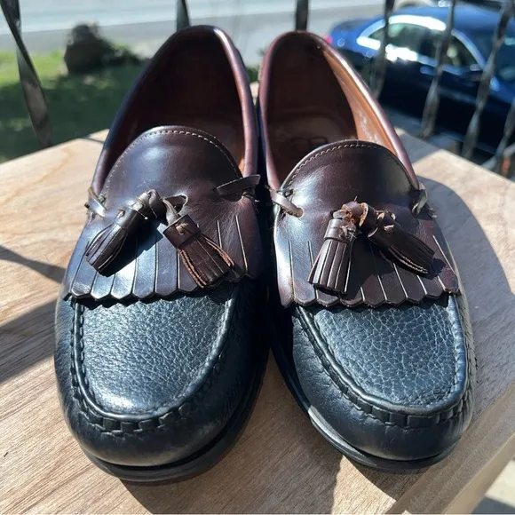 Allen Edmonds Loafers Mens Size 10D Nashua Brown/Black Leather Tassel