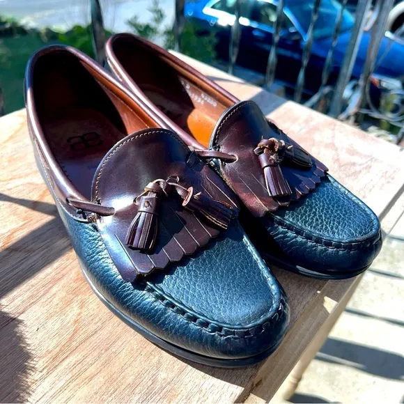Allen Edmonds Loafers Mens Size 10D Nashua Brown/Black Leather Tassel