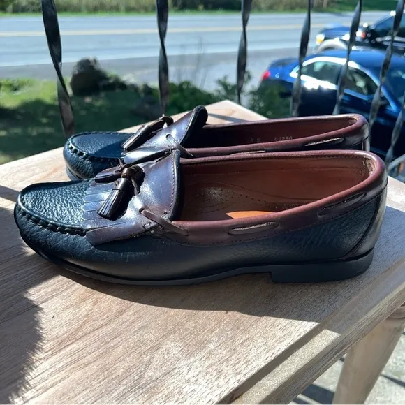 Allen Edmonds Loafers Mens Size 10D Nashua Brown/Black Leather Tassel