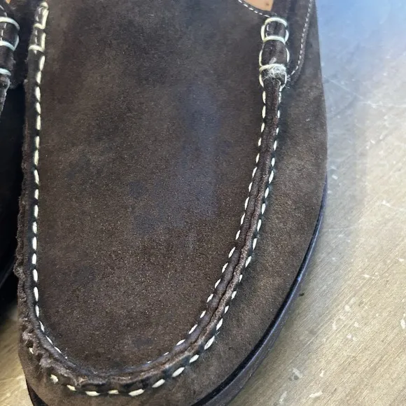 Allen Edmonds Loafers Men's Size 12 D Brown Suede Keene Shoes Stitched *READ*