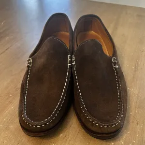 Allen Edmonds Loafers Men's Size 12 D Brown Suede Keene Shoes Stitched *READ*
