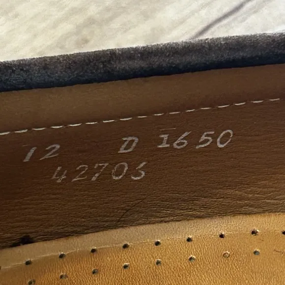 Allen Edmonds Loafers Men's Size 12 D Brown Suede Keene Shoes Stitched *READ*