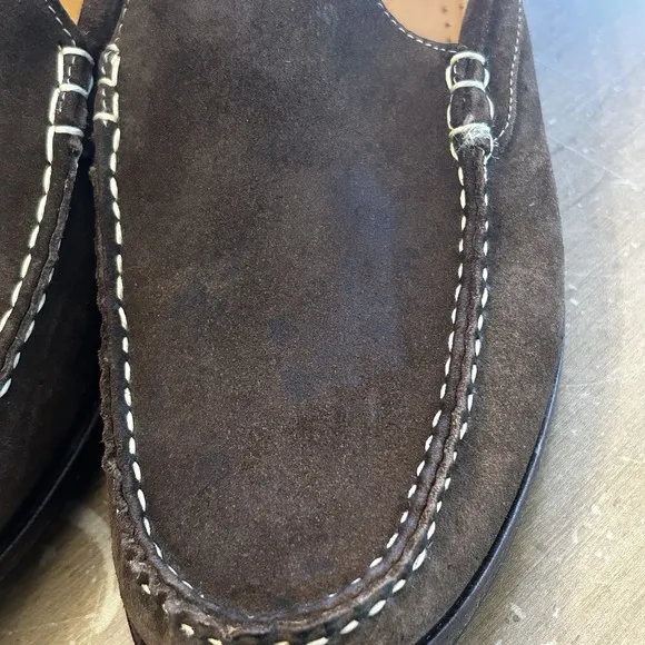 Allen Edmonds Loafers Men's Size 12 D Brown Suede Keene Shoes Stitched *READ*