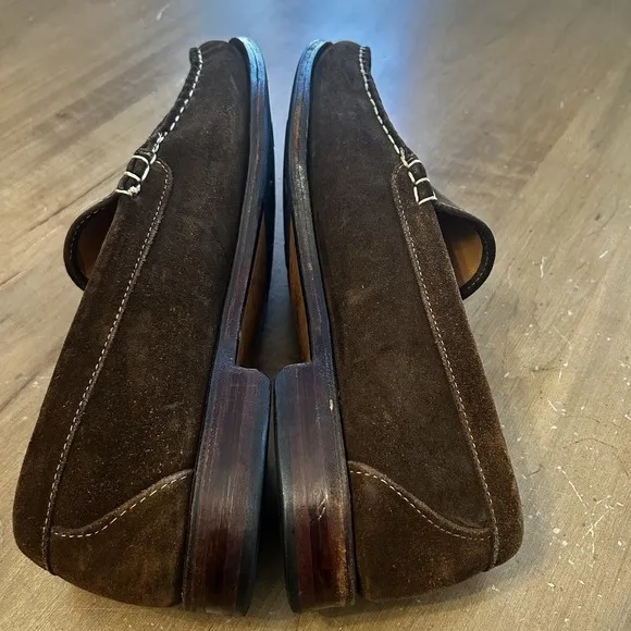 Allen Edmonds Loafers Men's Size 12 D Brown Suede Keene Shoes Stitched *READ*