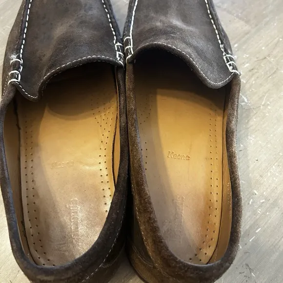 Allen Edmonds Loafers Men's Size 12 D Brown Suede Keene Shoes Stitched *READ*