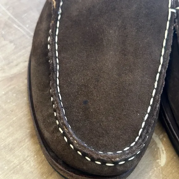 Allen Edmonds Loafers Men's Size 12 D Brown Suede Keene Shoes Stitched *READ*