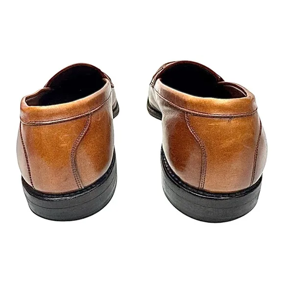 Allen Edmonds Men's Barrington Tan Brown Leather Strap Moc Loafers Size 10 A