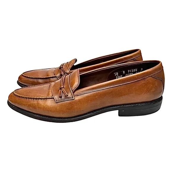 Allen Edmonds Men's Barrington Tan Brown Leather Strap Moc Loafers Size 10 A