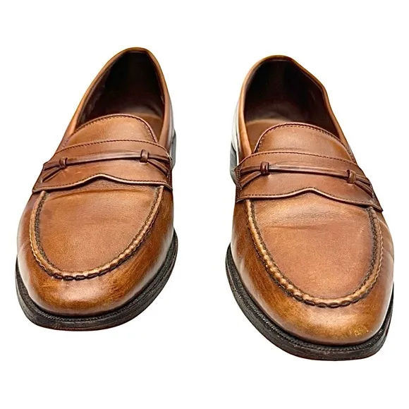 Allen Edmonds Men's Barrington Tan Brown Leather Strap Moc Loafers Size 10 A